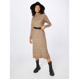 Pieces - Lange Gebreide Jurk - Rolkraag - Groen - 50% Polyester - Gerecycled