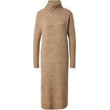 Pieces - Lange Gebreide Jurk - Rolkraag - Groen - 50% Polyester - Gerecycled