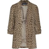 Pieces - Blouseblazer - Blazer - Natural - Luipaardprint - 3/4 Mouwen