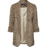 Pieces - Blouseblazer - Blazer - Natural - Luipaardprint - 3/4 Mouwen