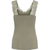 Pieces hemdje met kant - Lace Top - Barbera - Viscose kanten onderhemd - Singlet met brede bandjes - Zwart - Huidskleur - Wit - Lingerie top  - Groen