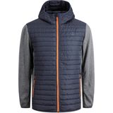 JACK & JONES Multi-quilted heren Gewatteerde jas, Grijs Melange /Detail: set-in mouwen, XXL
