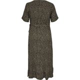 ONLY - CARMAKOMA CARFRIDA EX SS - Kokerjurk - Zwart - Animal Print