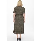 ONLY - CARMAKOMA CARFRIDA EX SS - Kokerjurk - Zwart - Animal Print