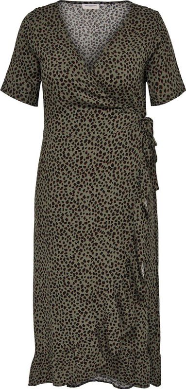 ONLY - CARMAKOMA CARFRIDA EX SS - Kokerjurk - Zwart - Animal Print