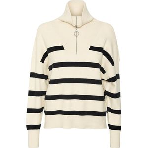 Vero Moda Trui Vmsaba Stripe Ls Highneck Blouse Ga 10269246 Birch/black Dames