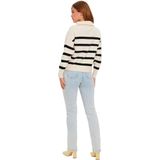 Vero Moda Trui Vmsaba Stripe Ls Highneck Blouse Ga 10269246 Birch/black Dames