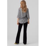 VERO MODA - Gestreept Hemd - Zwart - Viscose - Lange Mouwen