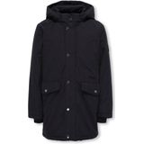 Parka - Zwart - 100% Polyester - Regular Fit Met Aantrekkoord