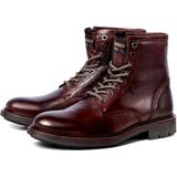 Veterboots - Tanner - Zwart - Leer - Effen - Ronde neus