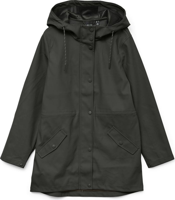 Gecoat Jack - Zwart - 100% Polyester - Hoge Hals met Capuchon