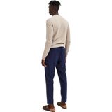 Chino Broek - Dark Sapphire - Linnen - Riemlussen - Steekzakken