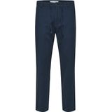 Chino Broek - Dark Sapphire - Linnen - Riemlussen - Steekzakken