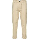 Selected Homme Heren Chino Broek SLHCOMFORT-BRODY LINEN comfort/relaxed Veelkleurig Volwassenen