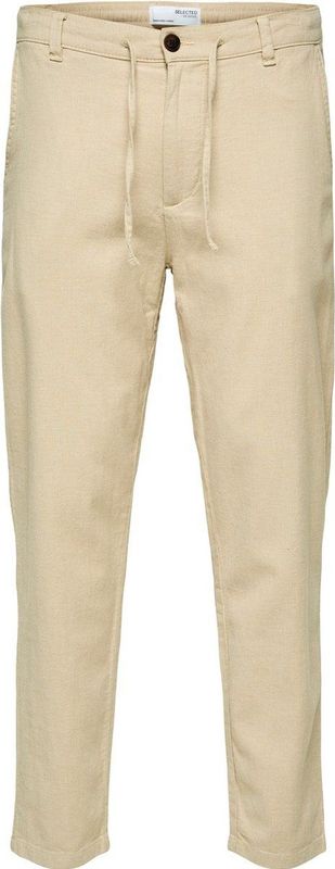 Selected Homme Heren Chino Broek SLHCOMFORT-BRODY LINEN comfort/relaxed Veelkleurig Volwassenen