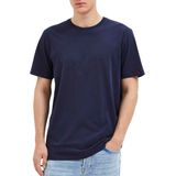 SELECTED HOMME - SLHASPEN SS O-NECK TEE NOOS - Shirt - Navy blazer - Korte Mouwen