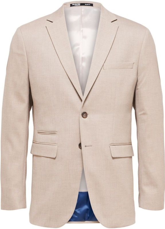 Selected - Neil Slim Fit Blazer - Blazer - Groen - 52% Polyester - 31% Wol - 14% Viscose - 3% Elastaan