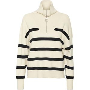 Vero Moda Trui Vmsaba Stripe Ls Highneck Blouse Ga 10269246 Birch/black Dames