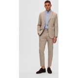 Selected - Herenbroek - Beige - Linnen/Wol - Nauwsluitende Pasvorm