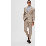 Selected - Herenbroek - Beige - Linnen/Wol - Nauwsluitende Pasvorm
