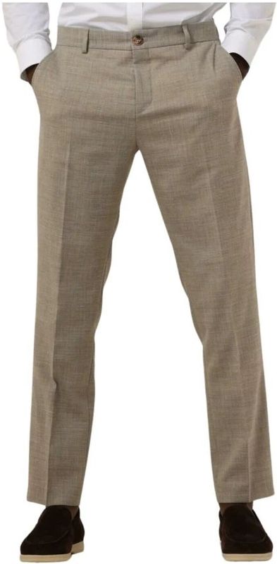 Selected - Herenbroek - Beige - Linnen/Wol - Nauwsluitende Pasvorm