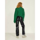Jack & Jones Kenya Straight Faux Leat Broek Met Hoge Taille Zwart Vrouw