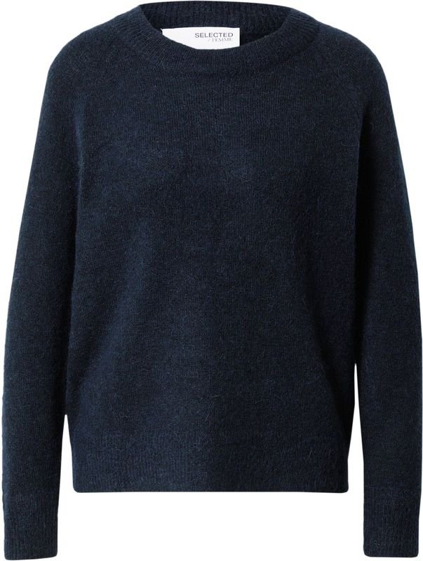 Selected Lulu O Nek Sweater Blauw Vrouw