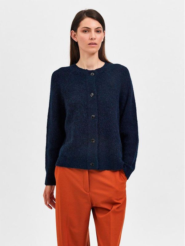 Selected Lulu Korte Cardigan Blauw Vrouw