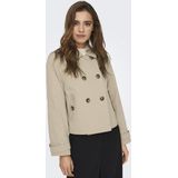 Trenchcoat - Omkeerbaar - Lange Mouwen - Knoopsluiting - Voorzakken - Kort