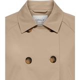 Trenchcoat - Omkeerbaar - Lange Mouwen - Knoopsluiting - Voorzakken - Kort