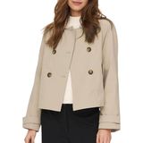 Trenchcoat - Omkeerbaar - Lange Mouwen - Knoopsluiting - Voorzakken - Kort