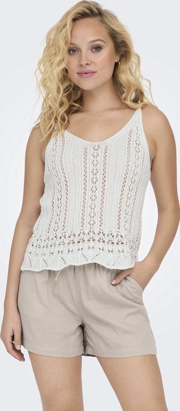 ONLY - Lyzet - Gebreide Top - Wit - Spaghettibandjes