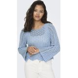 Gebreide Pullover - O-hals - Cropped - Schelp Detail - Regular Fit
