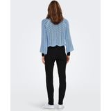 Gebreide Pullover - O-hals - Cropped - Schelp Detail - Regular Fit