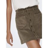 Only Onlamazing Global Hw Cord Kirt Cub - Bruin - Rok - Hoge Taille - Knoopsluiting