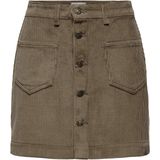 Only Onlamazing Global Hw Cord Kirt Cub - Bruin - Rok - Hoge Taille - Knoopsluiting