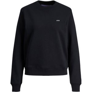 JJXX Jxabbie Ls Rel Every Brush Crew Noos Sweatshirt voor dames, zwart/print: wit Jjxx logo, XL EU, Zwart/Print: wit Jjxx-logo, XL