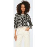 Only Trui Onlgeo Life Pullover Knt 15268015 Oatmeal/melange/black Dames