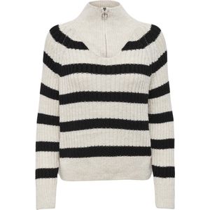 ONLY Stehkragenpullover "ONLLEISE FREYA LS ZIP HIGH NECK KNT NOOS", mit Streifenmuster