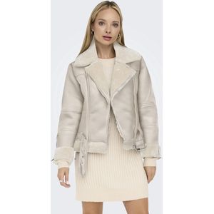 Only - ONLAGNETE - Imitatieleren Jack - Pumice Stone - Bikerstijl