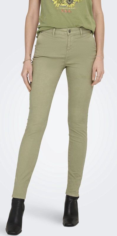 ONLY Chino voor dames, hoge taille, Sage Green, S / 31L