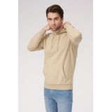 Basic Hoodie Sweat - Heren Hoodie Met Capuchon - Donker Beige