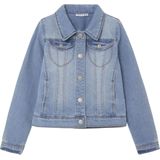 Jas - Gebruikte Look - Denim - Lange Mouwen - V-Hals - Borstzak