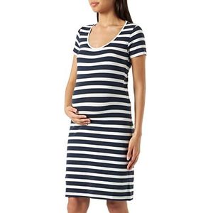 MAMALICIOUS Mlmia Y/D S/S Jrs Abk Dress E. A. Zwangerschapsjurk voor dames, Parisian Night/Stripes: YD Snow White