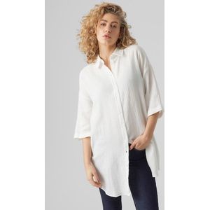 VERO MODA VMNATALI 3/4 LONG OVERSHIRT - Wit - Katoen