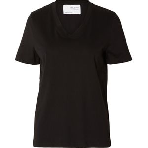 SELECTED FEMME T-shirt SLFESSENTIAL van Biologisch Katoen Zwart