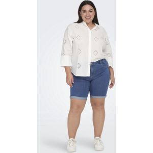 ONLY Carmakoma Carthunder Jeansbroek - Korte Stretch Bermudabroek - Middelblauw