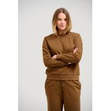 Basic Crewneck Sweat - Dames Trui - Bruin Trui - Sweater Met Ronde Hals