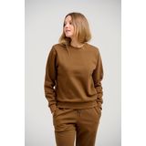 Basic Crewneck Sweat - Dames Trui - Bruin Trui - Sweater Met Ronde Hals