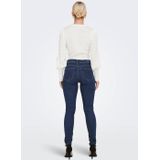 ONLY Onlwauw Jean skinny pour femme, taille moyenne, coupe skinny, Bleu foncé denim, XL / 32L